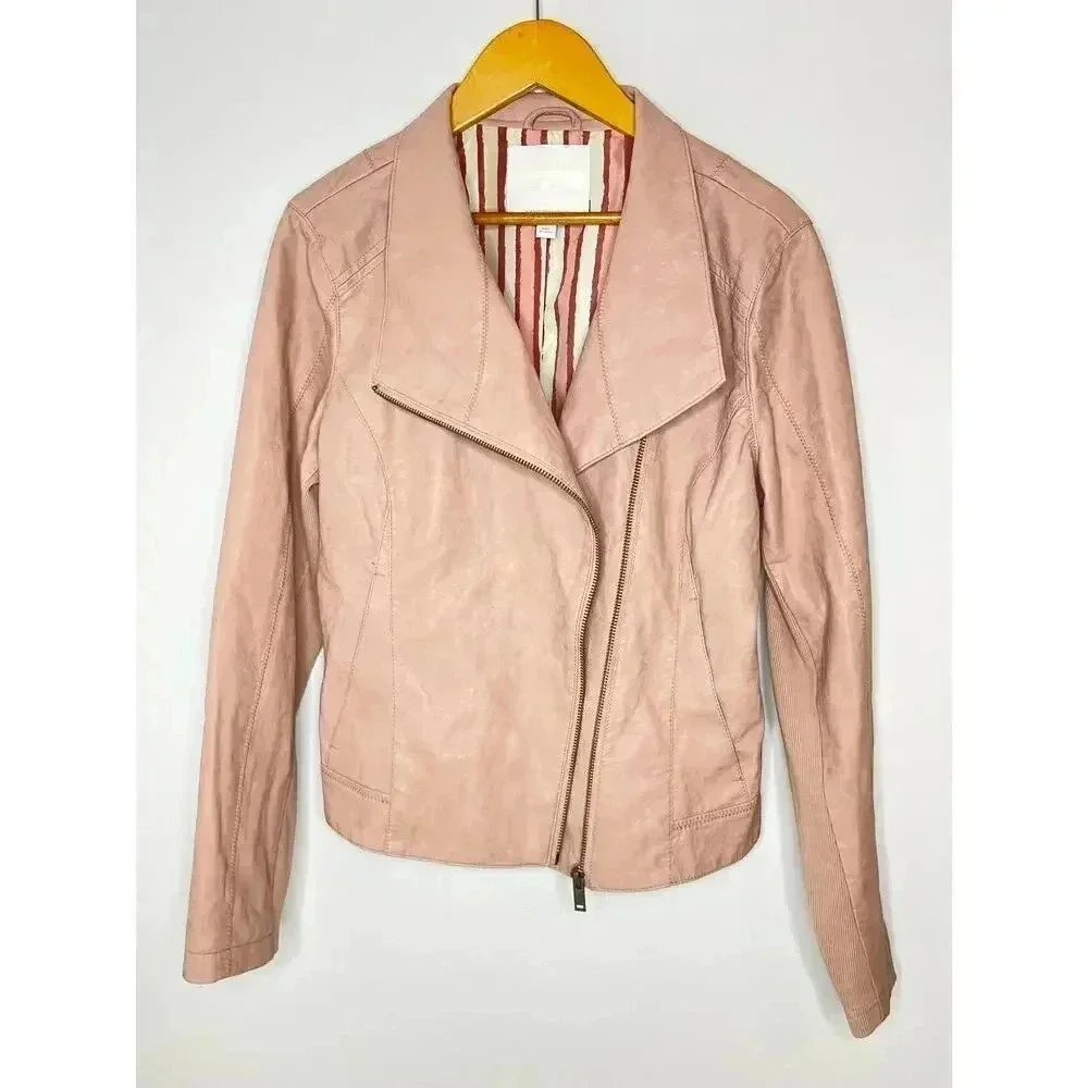 Anthropologie Ett:twa Ripley Faux Leather Moto Jacket size PM - Picture 1 of 10
